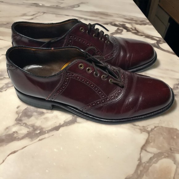 Keith Highlander Dress Shoes Burgundy Brown Leather Lace Up USA Men' Size -8 1/2 - Picture 15 of 15